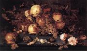 AST, Balthasar van der Still-life with Dish of Fruit  ffg oil painting on canvas